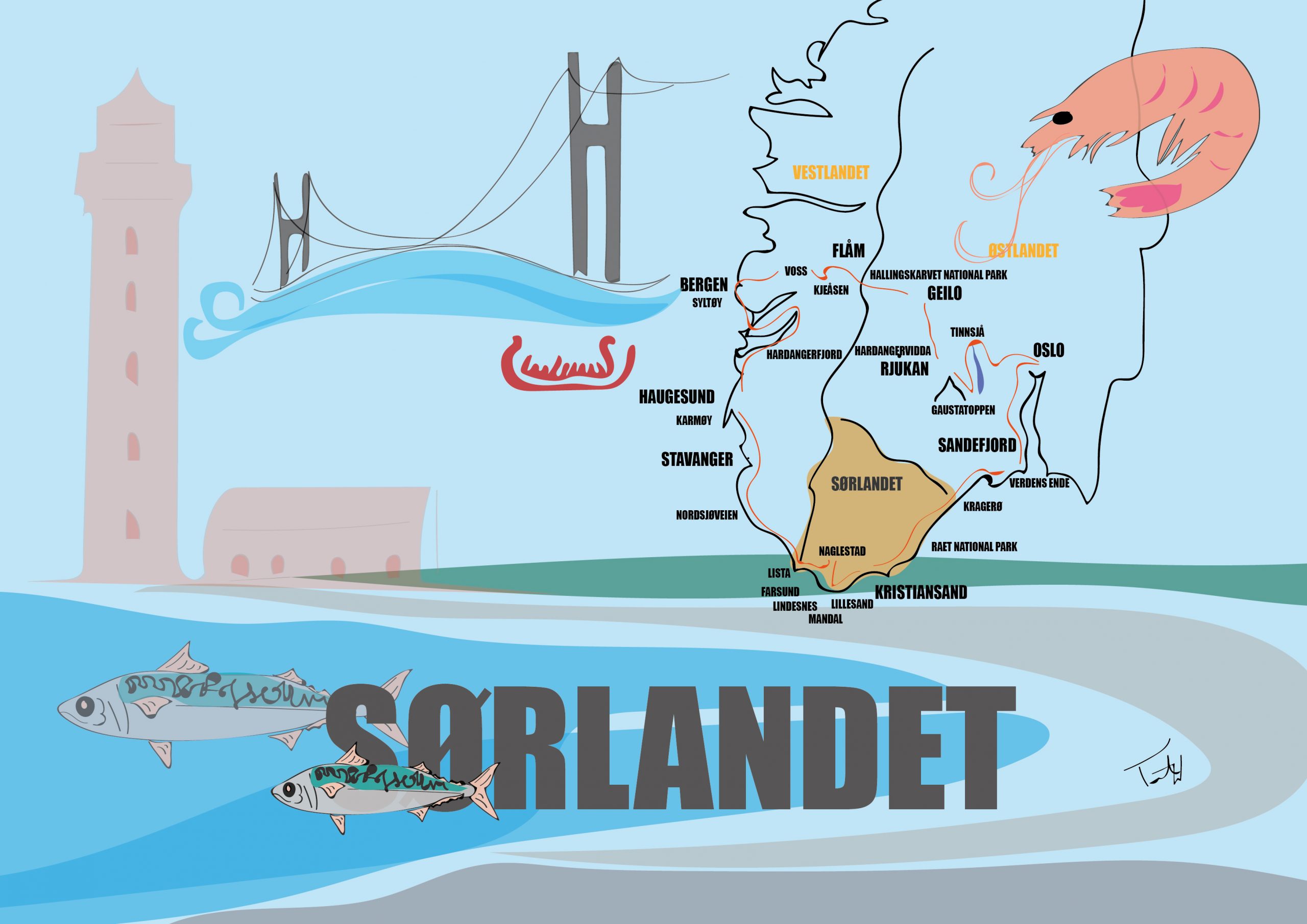 karta sörlandet norge